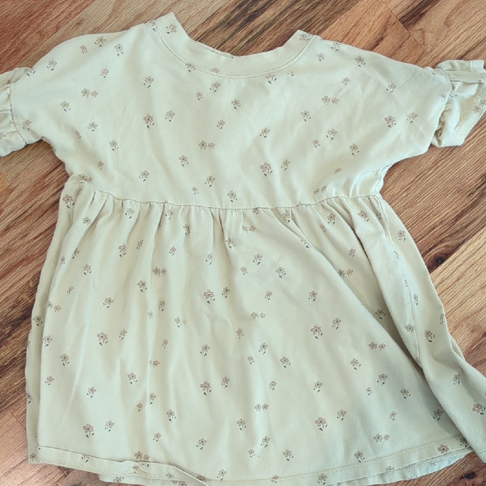 Soft Floral Baby/Toddler Dress in Pale Sage
